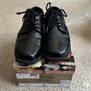 Boys Black Lace-Up Derby Shoes